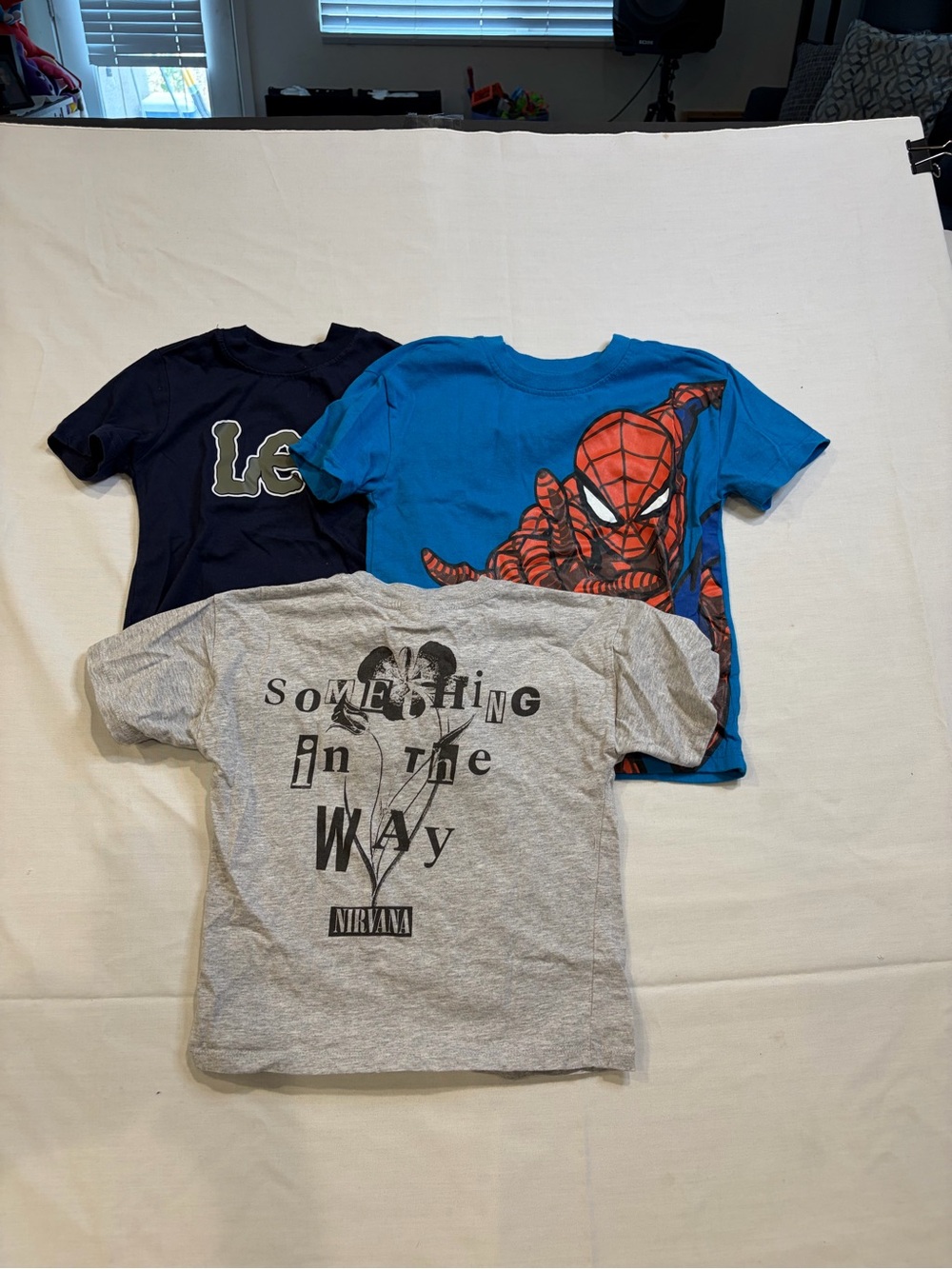 Source Unknown Blue Spiderman Graphic Kids Tee